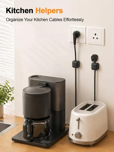 Vista 7 de Paquete de 8 Organizadores de Cables con Soporte, Costop Fuerte Adhesivo Magnético para Gestión de Cables de Escritorio, Fácil de Abrir, Organiza