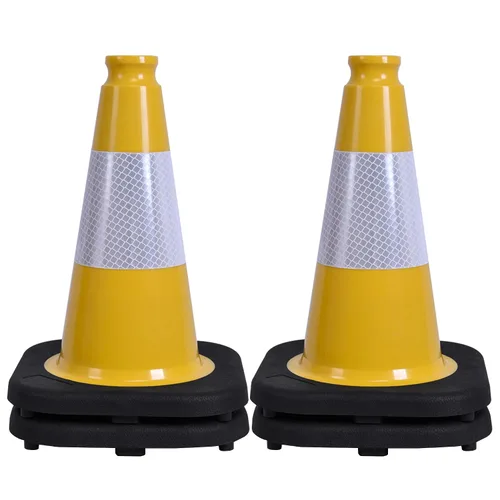 Vista 52 de OrangeStar 6 Pack 36" Conos de seguridad de tráfico, conos de estacionamiento verdes con collar reflectante, conos de construcción con base