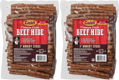 Vista 8 de Cadet Palitos masticables de piel de res de alta calidad para perros, 100