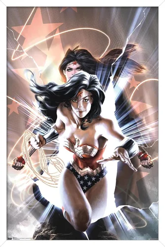 Vista 13 de Trends International DC Comics - Póster de pared de la Mujer Maravilla, 14.725 x 22.375 pulgadas, versión enmarcada de madera de granero