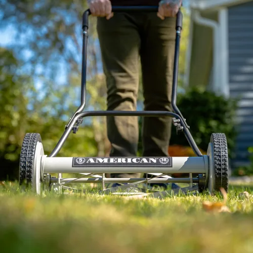 Vista 69 de American Lawn Mower Company 1204-14 Cortacésped de carrete de empuje de 4 hojas de 14 pulgadas, color rojo