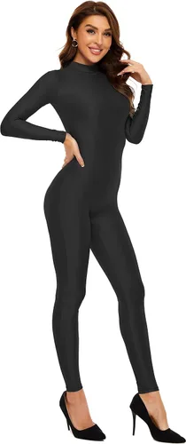 Vista 6 de Kepblom Traje completo de una pieza de manga larga con cuello alto para mujer Negro
