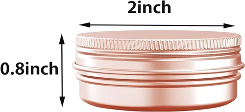Vista 3 de Tarro de aluminio de 1 oz con tapa de rosca, contenedor recargable para cosméticos, bálsamo labial, crema, oro rosa, 12 unidades. Envases de latas