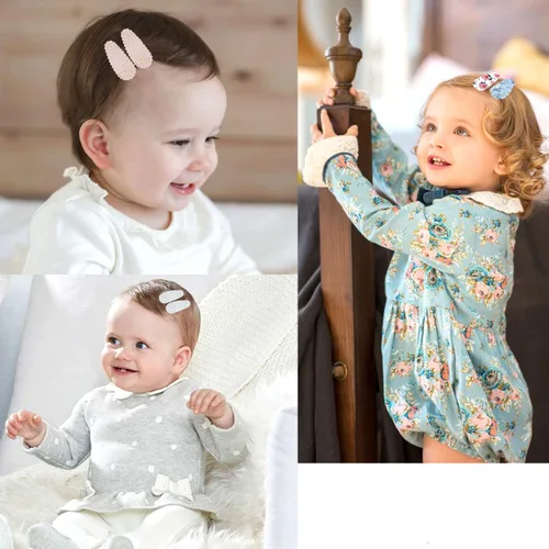 Vista 2 de 50 pinzas para el pelo de bebé a presión para niñas de 1.5 pulgadas, horquillas envueltas antideslizantes pequeñas para bebés y niños pequeños