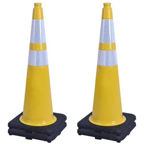 Vista 27 de OrangeStar 6 Pack 36" Conos de seguridad de tráfico, conos de estacionamiento verdes con collar reflectante, conos de construcción con base