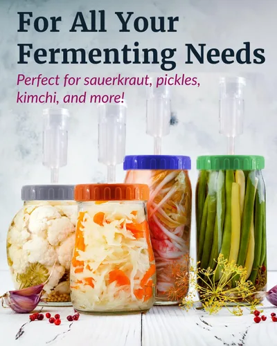 Vista 5 de Elementi Tapas de fermentación para tarros de masón, tapas de fermentación fáciles de usar para frascos Mason de boca ancha, haz un delicioso