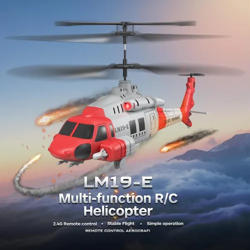 Vista 2 de OBEST Helicóptero RC LM19-E Black Hawk 3.5 Canal 2.4G - Despego/aterrizaje con una tecla, parada de emergencia, retención de altitud y 3