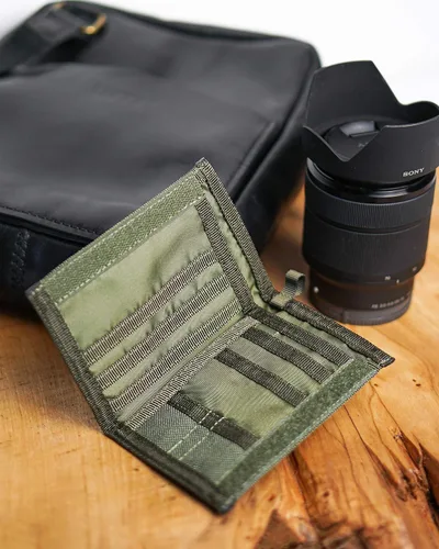 Vista 3 de Chameleon Velcro Bifold Mens Wallet-Military Tactical Men Wallet- Canvas Thin Front Pocket Travel Bi-Fold Wallet-Best Nylon Travel Pouch