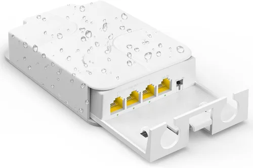 Vista 10 de Yuanley extensor PoE de 5 puertos Gigabit con 4 salidas PoE, 90W de entrada, mini interruptor de 5 canales de 1000Mbps IEEE 802.3af/at/bt, carcasa