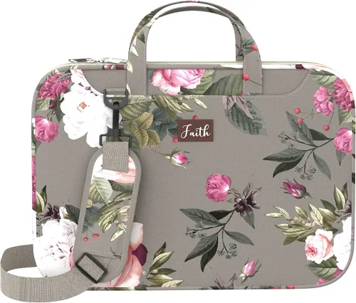 Vista 13 de DEHITE Bible Cover Case for Women – Floral Black Bible Bag Carrying Case – Messenger Bag