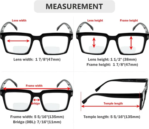 Vista 5 de CessBlu Paquete de 4 lentes de lectura bifocales para mujeres, lectores, bifocales de moda