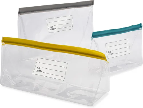 Vista 4 de Full Circle Ziptuck - Bolsa de almacenamiento grande reutilizable para productos, apta para alimentos, sin BPA, para coliflor, brócoli o lechuga