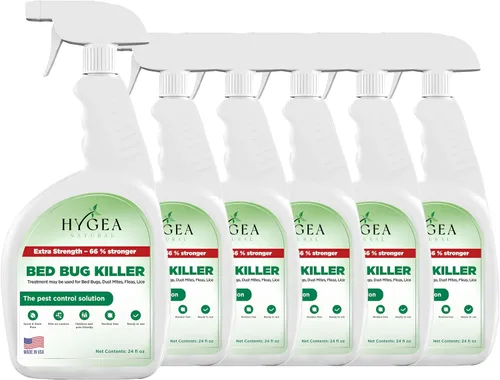 Vista 10 de Hygea Natural Dúo de Eliminación de Chinches y Piojos Extra Fuerte - Spray Extra Fuerte de 24 oz para Piojos, Chinches y Ácaros y Repuesto de Spray