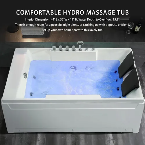 Vista 7 de Empava Bañera de hidromasaje de masaje remojo SPA Chromapy Jets Modelo 2021 72JT367