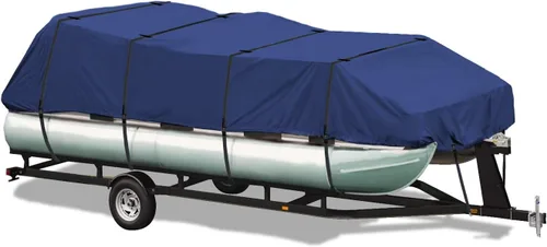 Vista 11 de EliteShield Cubierta impermeable para lancha pontón, poliéster 600D resistente grado marino, cubierta de pontón remolcable cubierta de lancha, se