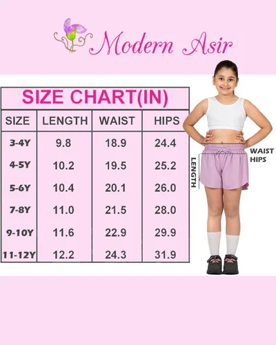 Vista 2 de Paquete de 3 pantalones cortos fluidos para niñas con forro de elastano, 2 en 1, faldas de mariposa para jóvenes, para fitness, correr, deportes
