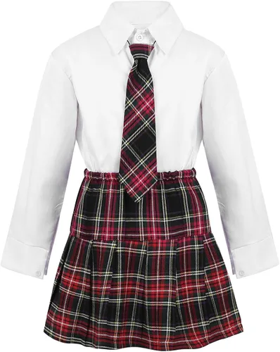 Vista 4 de CHICTRY Conjunto de 4 piezas para estudiantes de estilo británico para niños y niñas, disfraz clásico de anime japonés
