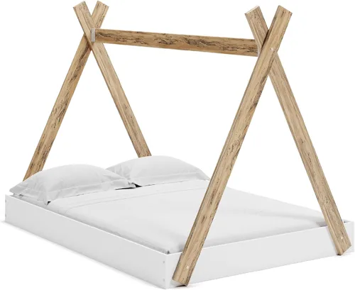 Vista 15 de Signature Design by Ashley Hallityn - Cama de plataforma casual de doble panel, no necesita base o somier, color blanco