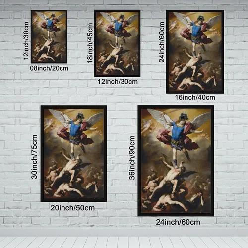 Vista 2 de XOQO The Fall of The Rebel Angels by Luca Giordano Baroque Prints Posters Canvas Deco Paintings Vintage Wall Art For Living Room Bedroom Office