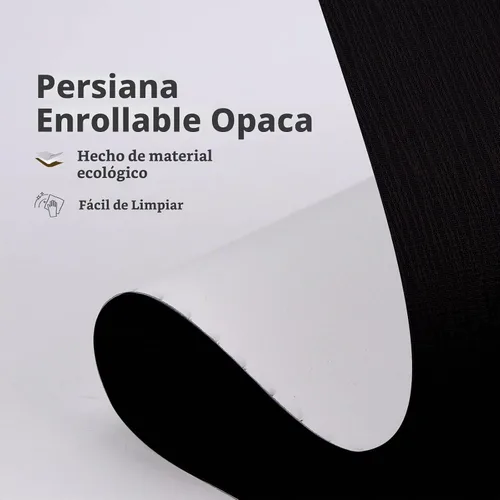 Vista 2 de MYshade - Persianas enrollables opacas personalizadas con cordón para ventanas, tela amigable, fáciles de instalar Nuevo Negro