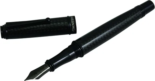Vista 8 de Monteverde Invincia Deluxe - Pluma estilográfica, oro rosa, punta media, diseño de fibra de carbono con detalles chapados en oro rosa de 18