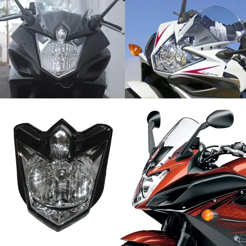 Vista 2 de Ensamble de Faro Delantero de Reemplazo para Motocicleta Compatible con Yamaha FZ6R 2009 2010 2011 FZ6R 09 10 11 FZ-6R