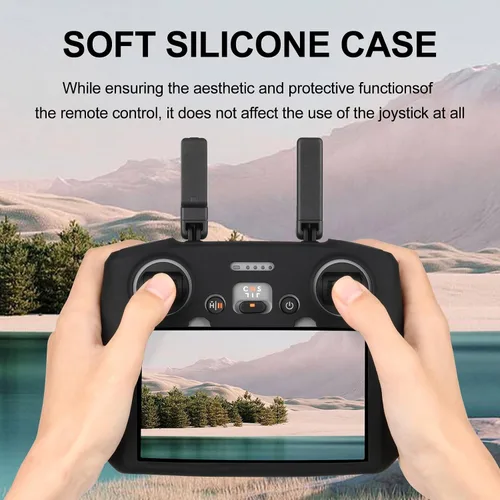Vista 2 de Funda protectora de silicona para controlador+películas protectoras de pantalla HD para DJI Mini 4 Pro/DJI Air 3/DJI Neo Drone RC 2 Accesorios