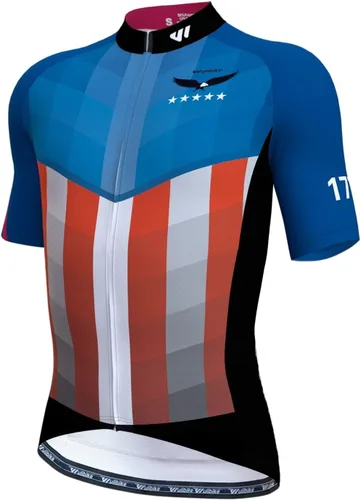 Vista 2 de Lo.gas Camiseta de ciclismo de Estados Unidos para hombre, manga corta, camisetas de ciclismo con bandera americana, ropa de bicicleta de carretera