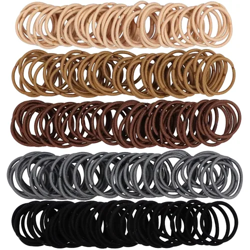 Vista 9 de 120 gomas elásticas para bebés, gomas para el pelo de algodón para niñas y niños, pequeñas bandas elásticas sin costuras para coletas, multicolor