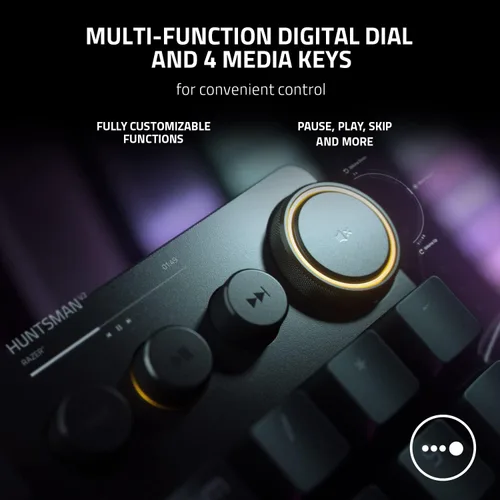 Vista 6 de Razer Huntsman - Teclado óptico para juegos V2 interruptores ópticos lineales más rápidos Gen-2 con amortiguadores de sonido y frecuencia de sondeo