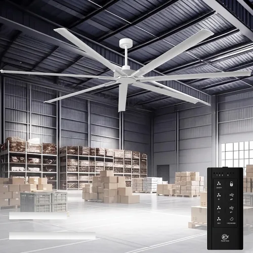 Vista 20 de Ventilador de techo grande de 84 pulgadas sin luz, ventilador de techo negro con certificación ETL