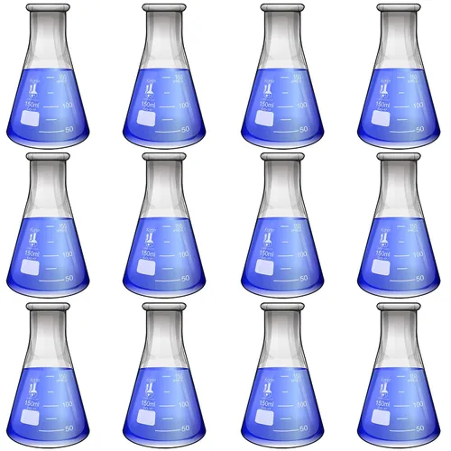 Vista 10 de Juego de matraz de vidrio Erlenmeyer - 3 tamaños de 50, 150 y 250 ml, Karter Scientific