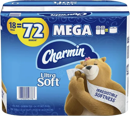 Vista 5 de Charmin Papel de baño ultra suave, rollo jumbo, 2 capas, 4.5 "x 4.2", 205 hojas, 30