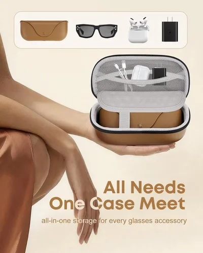 Vista 6 de Estuche rígido AI Smart Glasses Organizador compatible con Meta Ray-BanMeta OakleyOho Smart Glasses Protector Accesorios de transporte Caja