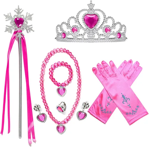 Vista 6 de Princess Peach Costume Dress Crown For Kids Girls Cosplay Accessories Dress Up Outfit