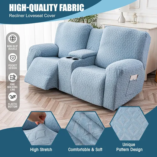 Vista 55 de Gennia Funda Impermeable para Silla Reclinable, Fundas Elásticas para Sofá Reclinable con Bolsillos, Fundas Lavables para Silla Reclinable Lazy Boy