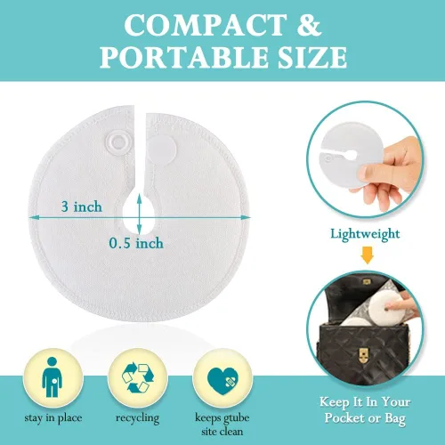 Vista 2 de Cubiertas de botón para tubo G, accesorios de diálisis peritoneal, almohadillas de tubo de alimentación, almohadillas de algodón para lactancia