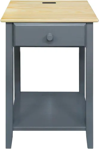 Vista 20 de Casual Home Owl - Mesa de noche blanca con puerto USB