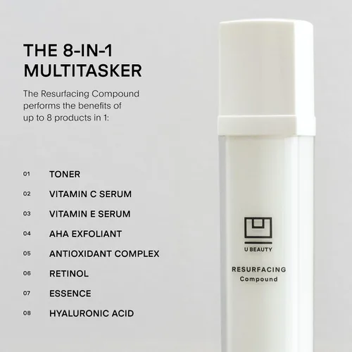 Vista 2 de U Beauty Suero Compuesto Resurfaceador - Renueva e Ilumina el Suero Facial - Fórmula Avanzada 8 en 1 con Vitamina C, Retinol, Ácido Hialurónico