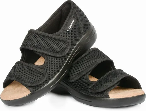 Vista 9 de SCHAWOS Sandalias elásticas 06, para hombres y mujeres, ortopédicas, pies hinchados, para personas mayores