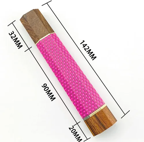 Vista 2 de Mango de cuchillo de resina de panal de abeja, mango octogonal de madera estilo japonés, material para hacer cuchillos, herramienta de bricolaje