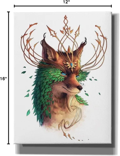 Vista 9 de Epic Graffiti 'Fox Colored' por JoJoesArt, lienzo para pared, 12 x 16 pulgadas