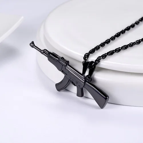 Vista 3 de PROSTEEL Collar punk rock,M16A4 Rifle Shape Pendant & Chain,Cool Men Jewelry,para él