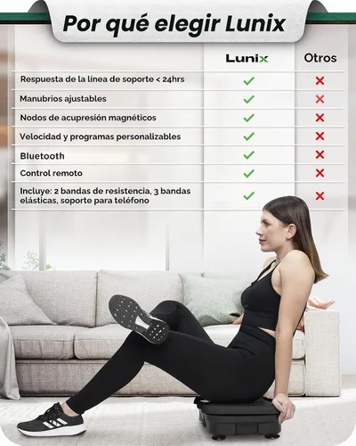 Vista 2 de Lunix LX18 Vibration Plate Exercise Machine with Handles & Magnetic Acupoints, Power Platform for Lymphatic Drainage, Full Body Workout Home Fitness