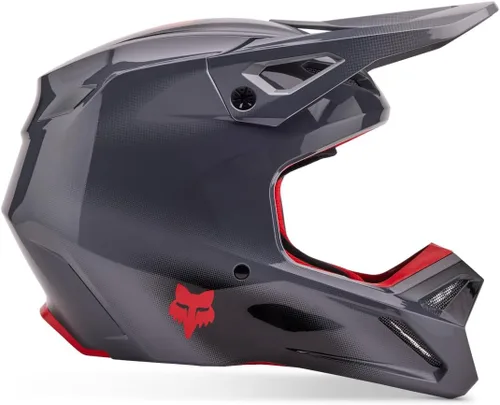 Vista 3 de Fox Racing Casco Unisex V1 para Motocross y Bicicleta de Tierra, Gris/Rojo, Extra Pequeño