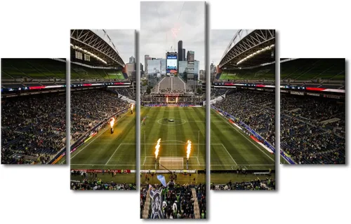 Vista 74 de TUMOVO Allegiant Stadium Arte de Lienzo para Pared de Sala de Estar Equipo de Fútbol Americano Pintura Moderna Nevada Las Vegas Cuadro Deportivo