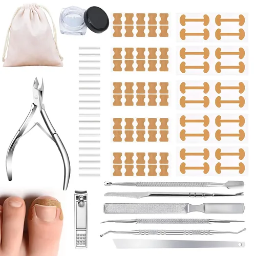 Vista 11 de Kit corrector de uñas encarnadas, herramientas de uñas, tiras de corrección transpirables con herramientas de levantamiento de uñas, cortaúñas