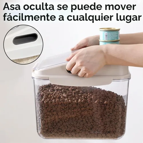 Vista 3 de Fhiny Contenedor de almacenamiento de alimentos para perros de 5.5LB, contenedor hermético para premios para mascotas, barriles translúcidos