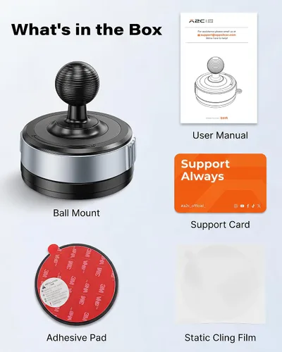Vista 5 de 1" Ball Suction Cup Mount Base, 2-in-1 Vacuum&Adhesive for RAM Mount B
