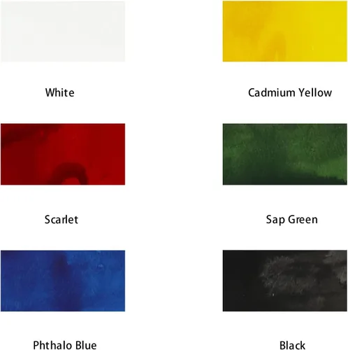 Vista 3 de Mont Marte Tinta acrílica premium de 6 piezas x 20 ml (0,7 fl.oz. EE.UU.), tintas acrílicas para artistas, colores esenciales, ideal para aerógrafo